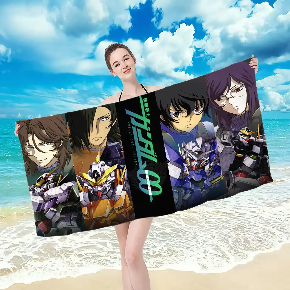 Mobile Suit Gundam Narrative  pattern beach towel, quick drying and absorbent, The fabric is made of cotton and does not fade