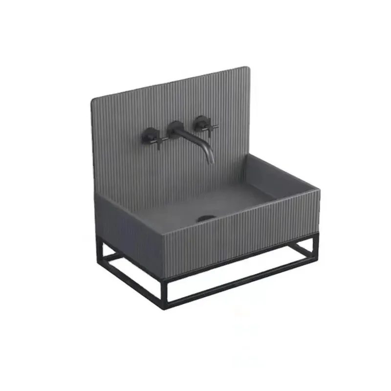 

Hotel apartment bathroom wash basin wall-mounted artificial stone wash basin