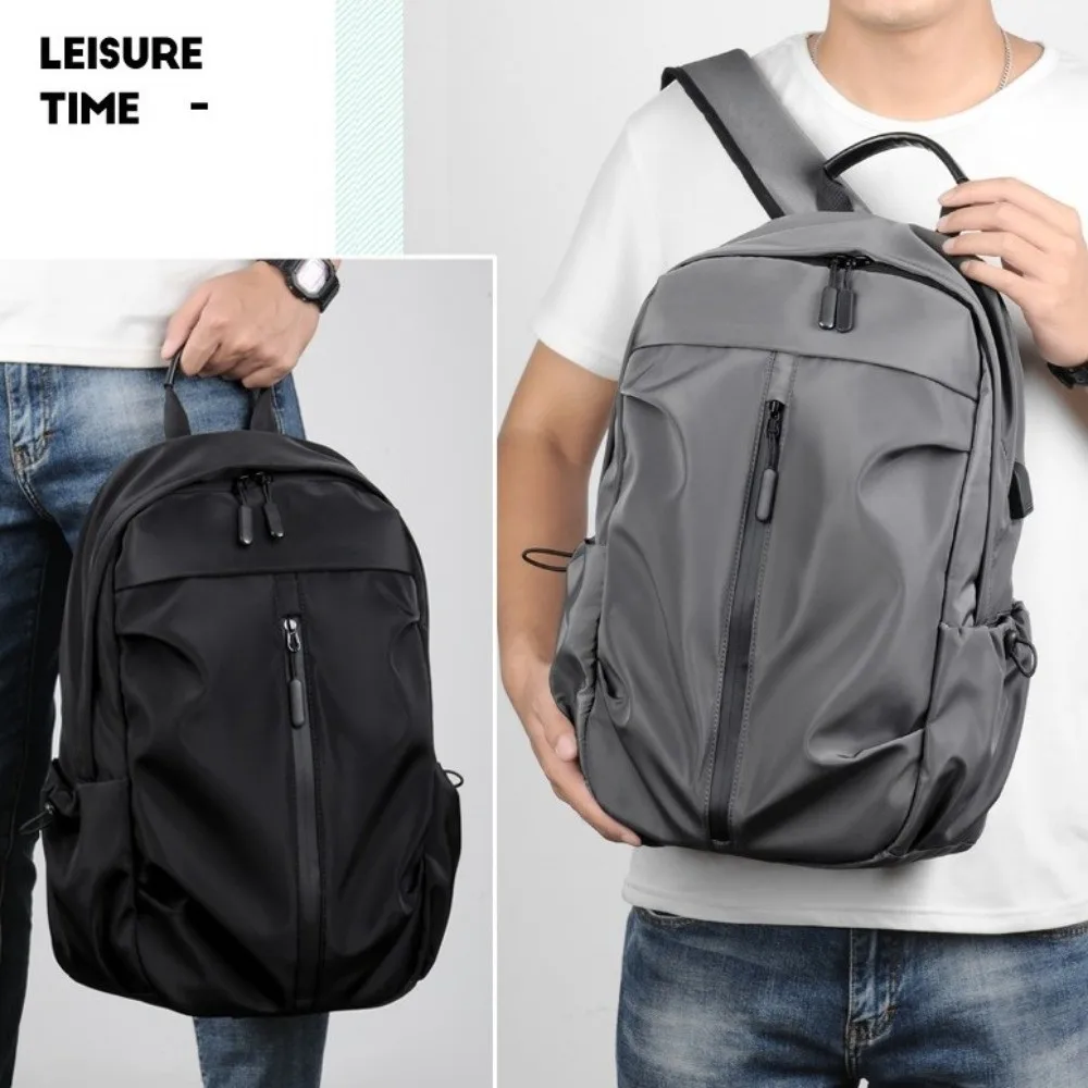 حقيبة ظهر رجالية من قماش أكسفورد مقاومة للماء بسعة كبيرة للكمبيوتر المحمول متعددة الجيوب على الطراز الكوري حقيبة مدرسية للطلاب للسفر