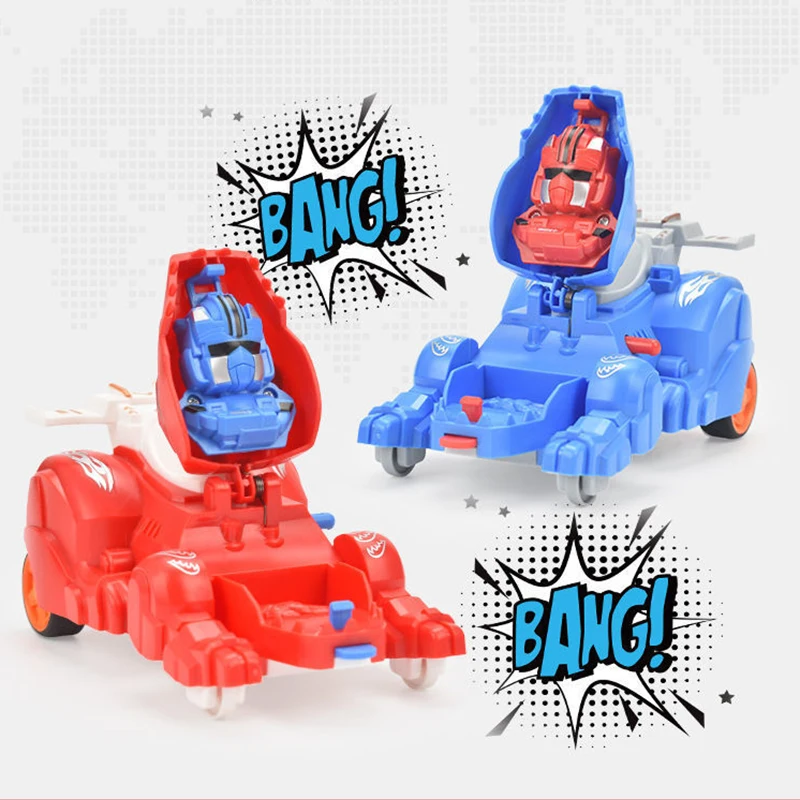 

Children's Collision Deformation Pull Back Force Gyroscopic Disk Chariot Pulling Line Launch Toys Kids Boys Inertia Car Toy Gift