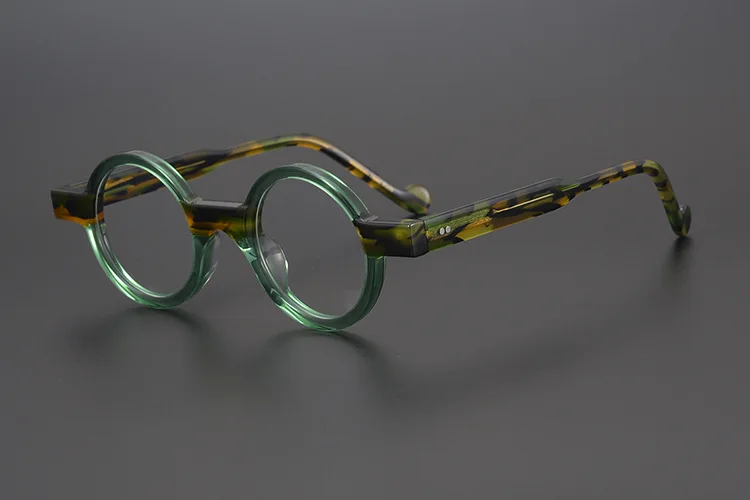 55104 Runde Acetat Brillen Rahmen Männer Myopie Brillen Frauen Optische Gläser Steampunk Brillen – Detail 5