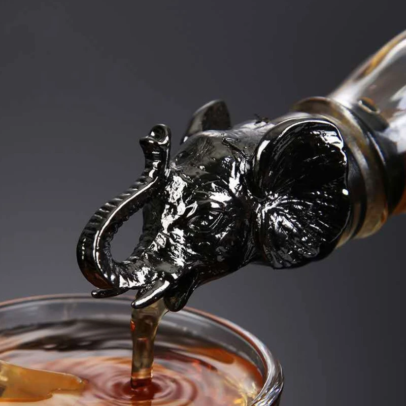 Elegant Elephant Head Wine Pourer Stopper Delicate Elephant Head Wine Stopper And Pourer For Enthusiasts And Collectors