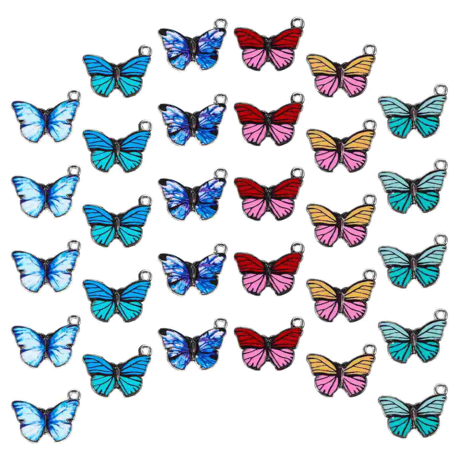 

30 Pcs Butterfly Pendant Decor Jewelry Neck Chain Ornament Animal Delicate Women Charm Man Miss
