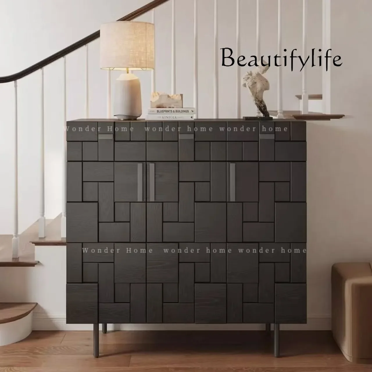 

XMedieval Solid Wood Dining Side Cabinet, Living Room Against The Wall, Locker, Retro Tea Entrance Cabinet