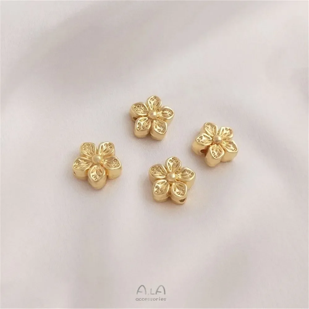 14 К пакет из настоящего золота персиковые бусины персиковые бусины ручной работы DIY браслет серьги ожерелье аксессуары свободные бусины аксессуары