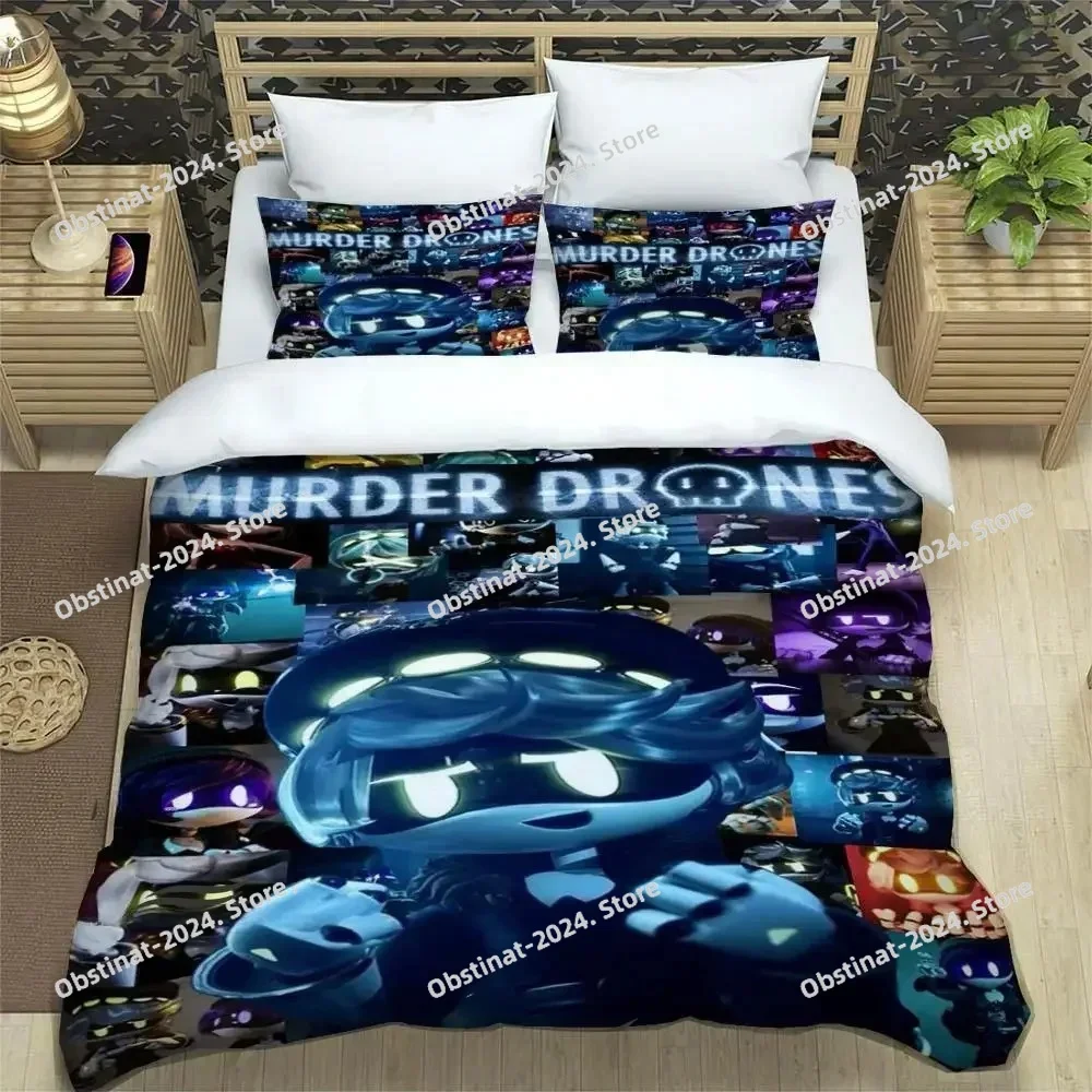 

Murder Drones Cartoon Printed Printed Bed Set Duvet Cover Pillowcase Bedding Set Linen Sheet Quilt Cover Full Queen King Size