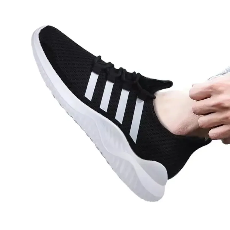 Men Mesh Breathable Comfortable Jogging Trainer Shoes Outdoor Walking Black Sneakers Fashion Couple Casual Sports Shoes