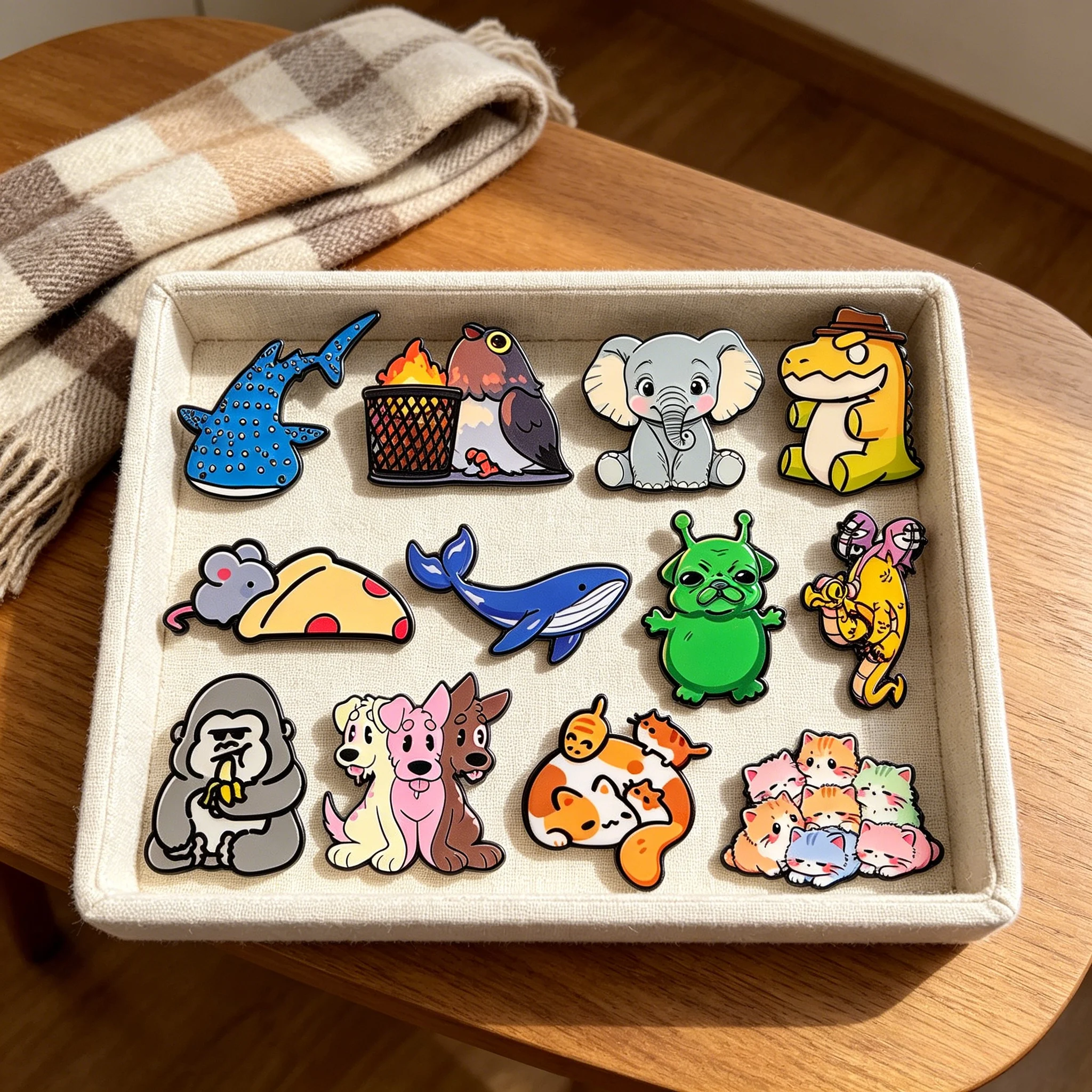 Embroidery Whale - Broches en émail animaux (chien, chat,