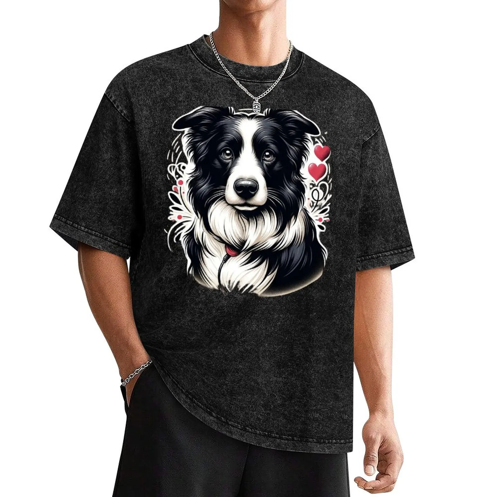 Cherished Companion Border Collie T-Shirt man clothes valentines clothes fitted t shirts for men