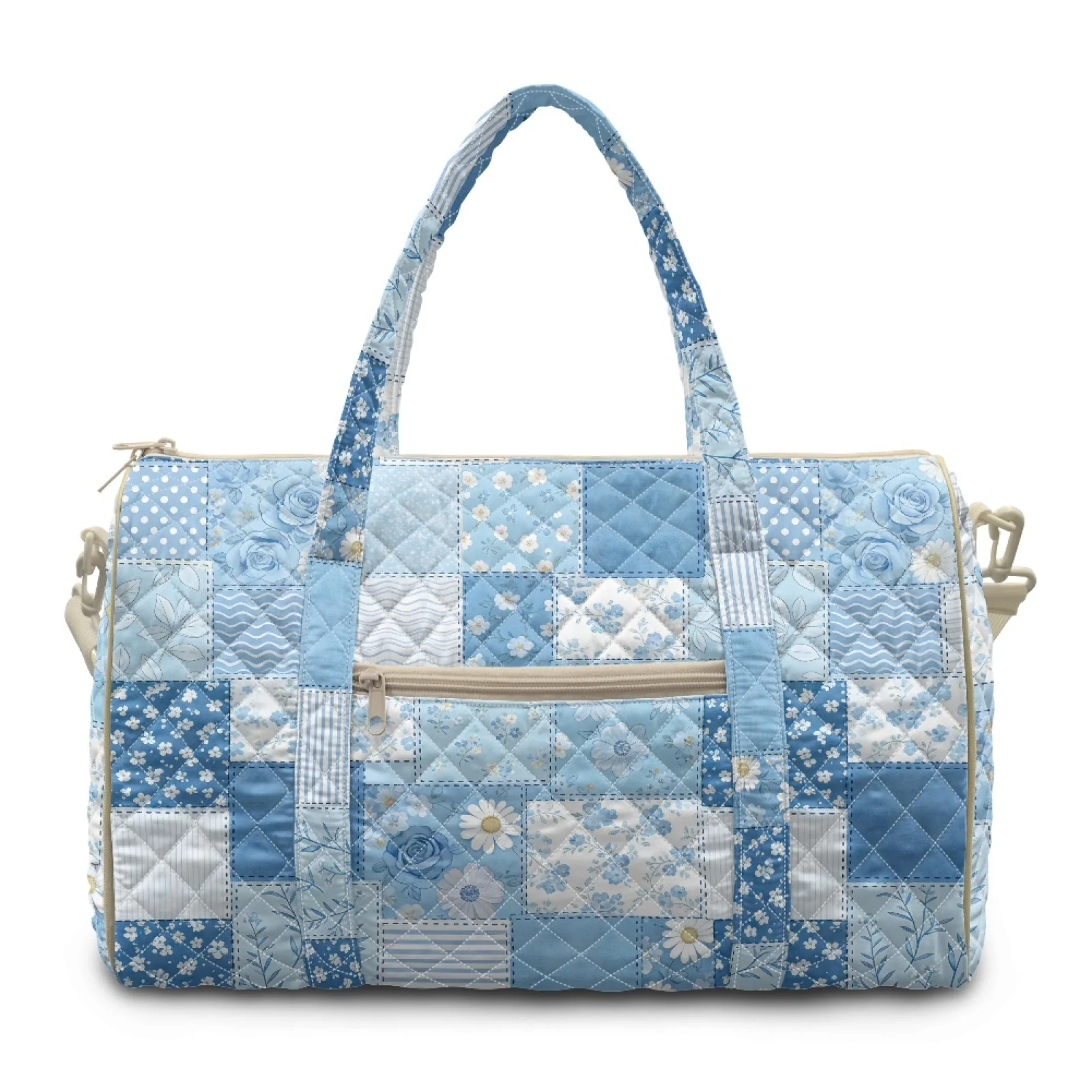 Coloranimal Blue Floral New Trend Versatile Gym Bag for Workout Polyester Quilted Duffle Bag