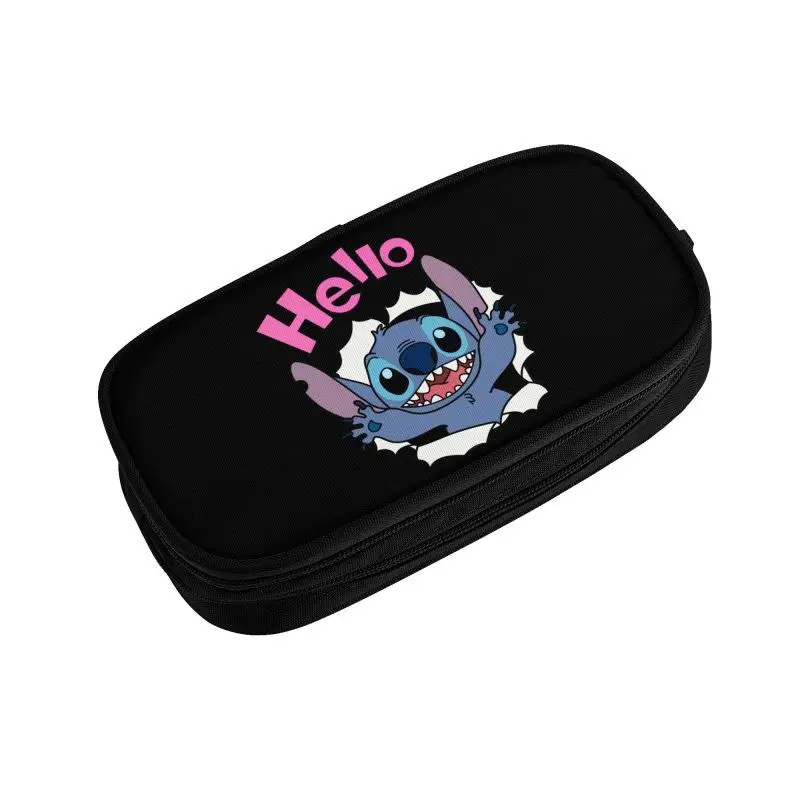 Imagem -03 - Custom Stitch Anime Pencil Case para Meninas e Meninos Grande Armazenamento Caixa de Caneta Bolsa Acessórios Escolares