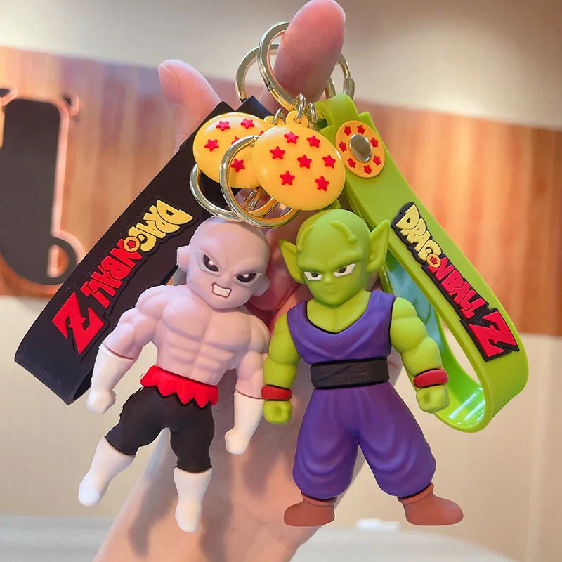 Anime dragon ball chaveiro moda jóias son goku vegeta piccolo figuras de ação 8cm pvc chaveiro para homens mulheres saco pingente