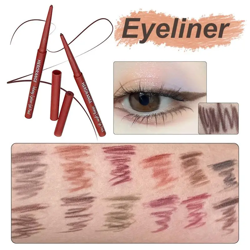Matter, aufhellender, liegender Seidenraupen-Eyeliner-Gelstift, wasserfest, schnell trocknend, rosa, braun, ultrafeiner Lidschattenstift, nicht verschmierendes Make-up