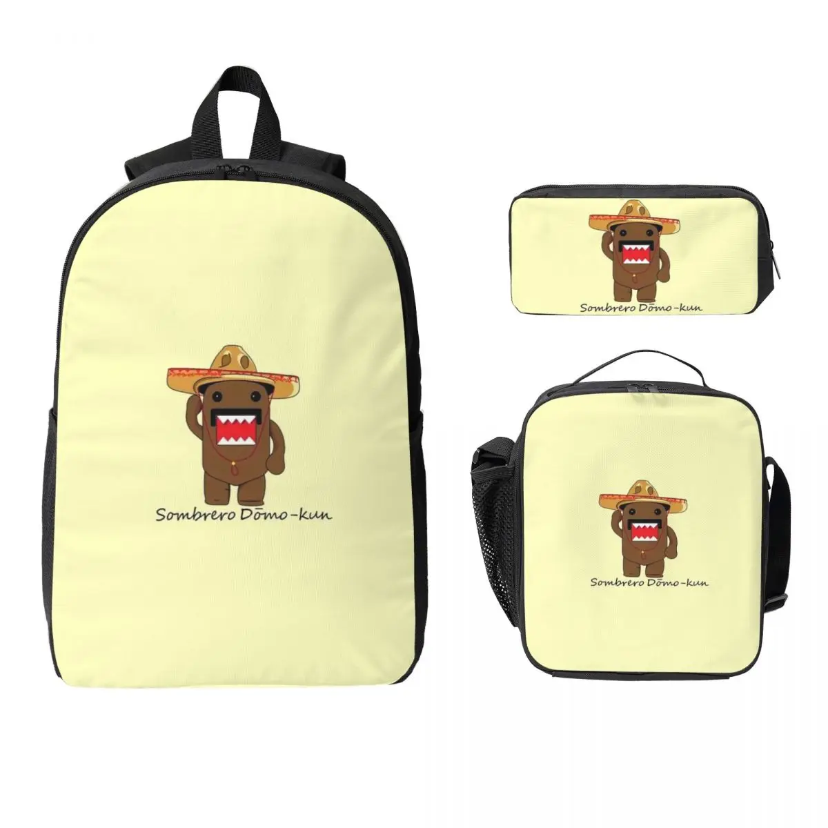 

Dome Kun RAWR Merch Рюкзак Студенческий Сумка для книг для мальчиков и девочек Школьная сумка Компьютерные сумки на плечо 3 шт. Изолированная сумка для обеда Пенал