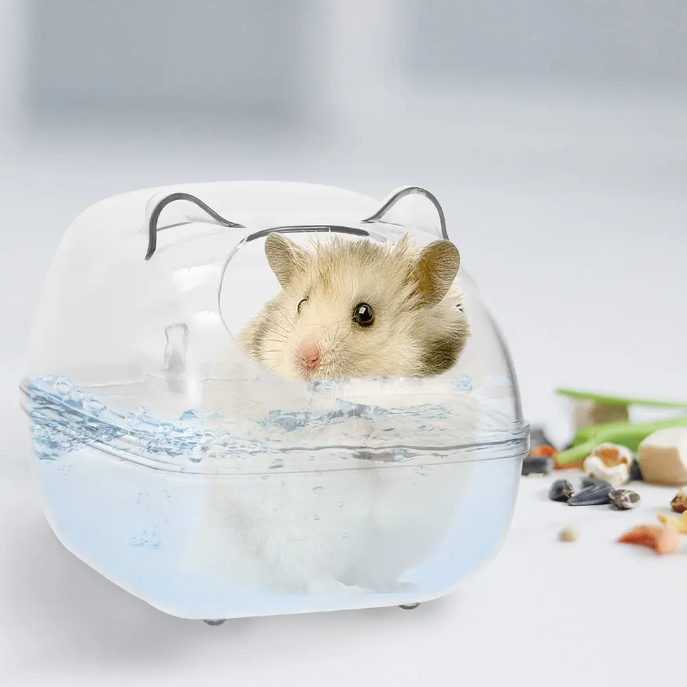 

1pc Transparent Hamster Bath Basin For Small Pet Toilet Hamster Washing Basin Pet Bathtub Guinea Pig Chinchilla Sand Bath