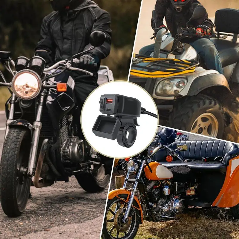 Cargador de batería para motocicleta, cargador USB resistente al agua para Moto, accesorios portátiles para motocicleta, puerto de carga para teléfono inteligente para exteriores
