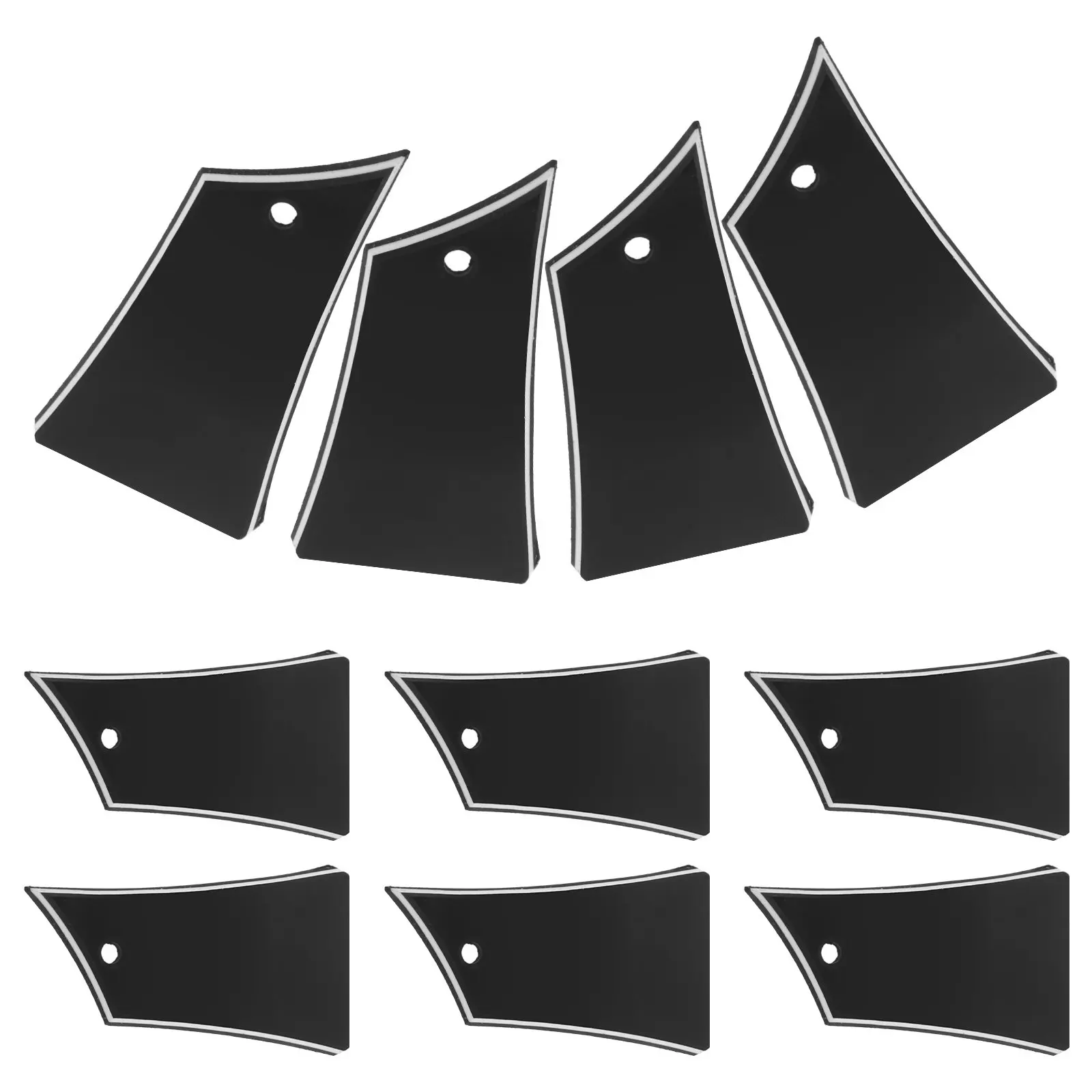 

10Pcs Electric Bass Guitar Truss Rod Covers Black Gloss Guitar Replacement Parts Neck Plate Bass Accessories Repair Maintenance