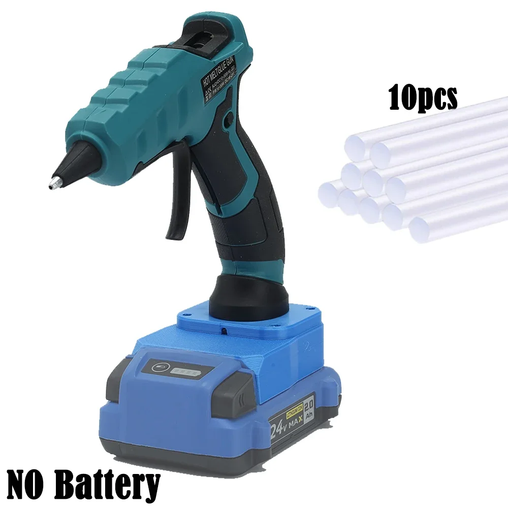 Cordless Electric Hot Melt Glue Gun for Kobalt 24V Lithium Battery w/10pcs Glue Stick Hot Melt Welding Home Crafts DIY