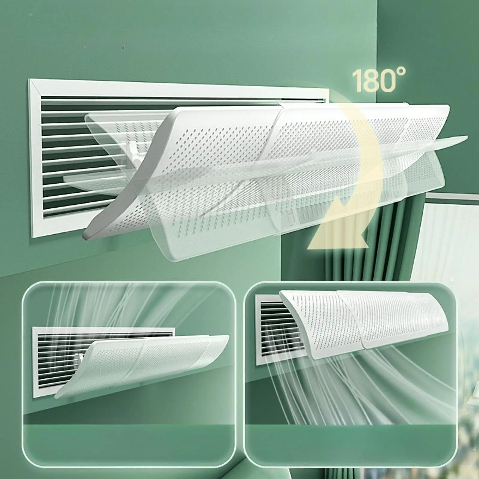 Air Conditioner Deflector Retractable Air Diverter Cover Wind Flow Deflector for Office Bedroom Living Room Home Household