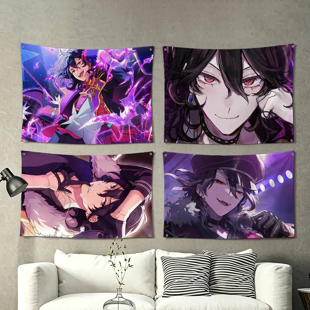 R-Rei Sakuma Ensemble Stars Gothic Vampire Idol  Flags for Bedrooms Home Decor Items Outdoor Decors Garage Decoration Flaga