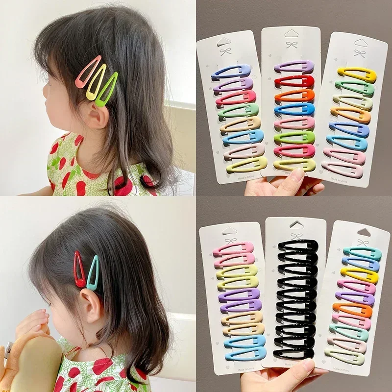 24-40Pcs/pack Colors Hair Clips For Women Girls Fashion Solid Kids Hair Accessories Snap Metal Barrettes Hairpins Clip Bobby Pin