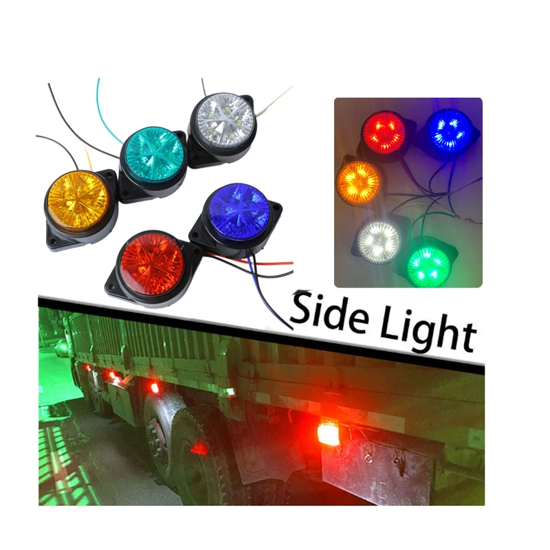 Auto Cirkelvormige Wagen Hoek Licht Vracht Auto Kleur Led Elektronische Rand Licht Creatief Waarschuwingslicht Buitenste Dakhoogte Lamp