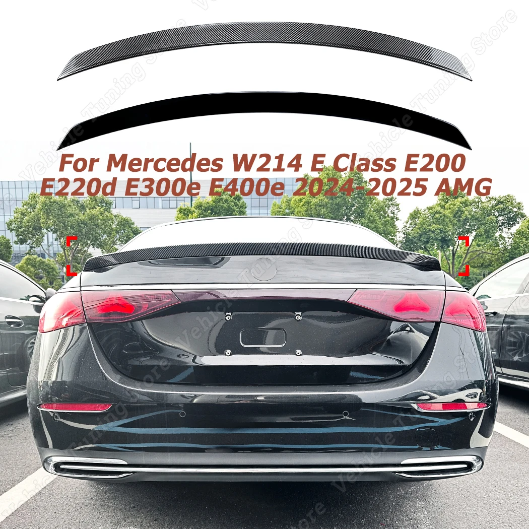 Rear Trunk Lid Spoiler Wing For Mercedes W214 E Class E200 E220d E300e E400e 2024-2025 AMG Carbon Look/Black Splitter Lip Trim