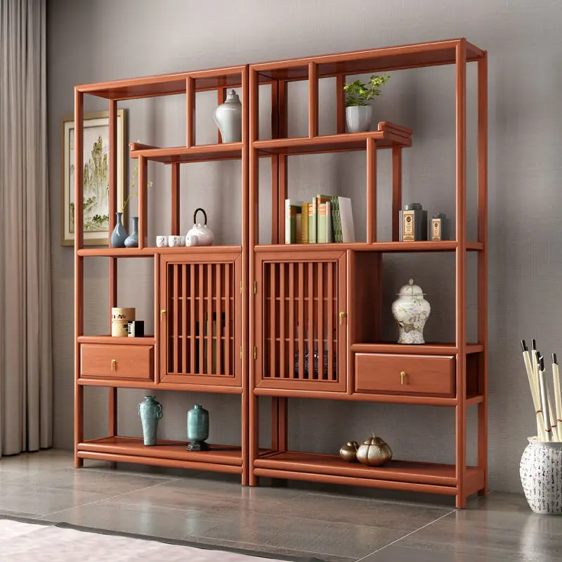 

Simple and modern solid wood thickened Bogu frame Duobao Pavilion tea room display cabinet