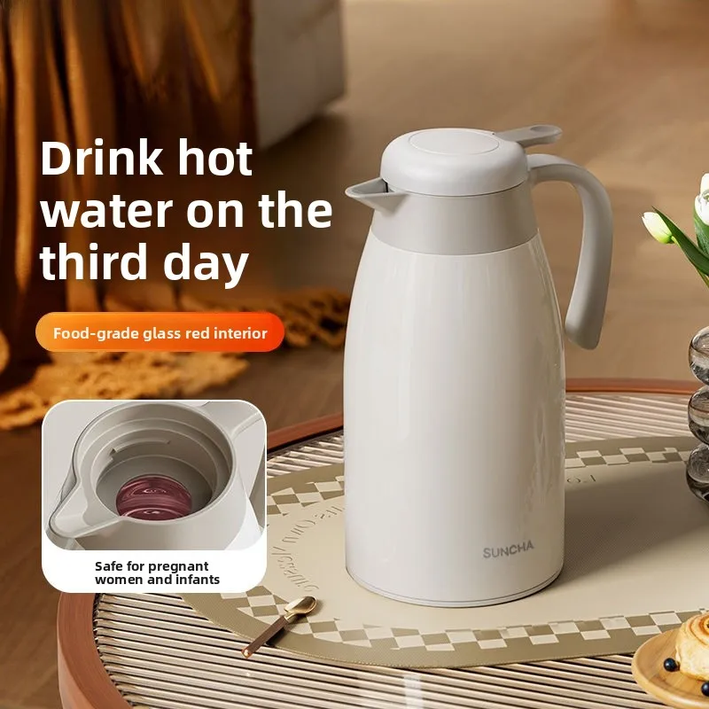 

Портативный офисный термос для воды с большой емкостью, стеклянной внутренней колбой, для домашнего использования, для теплой воды, Suncha Double Gun