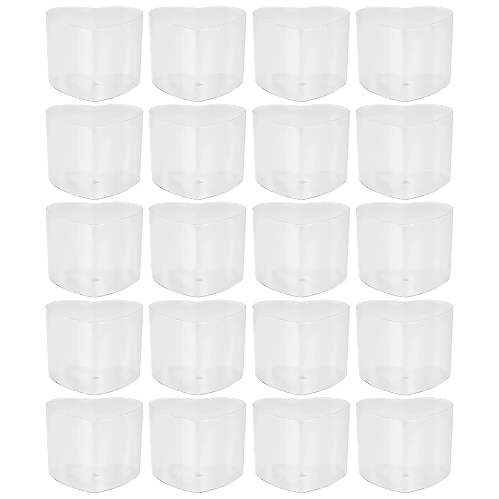 

20pcs Small Heart Shaped Cups Thickened Dessert Containers For Ice Cream Pudding Cake Mousse Storage Plastic Dessert Cups
