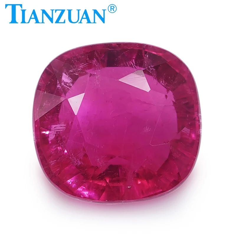 Turmalina rubelita Natural de 2,72 quilates, Color rojo rosado, forma de cojín, piedra preciosa suelta de corte brillante con certificado GRC