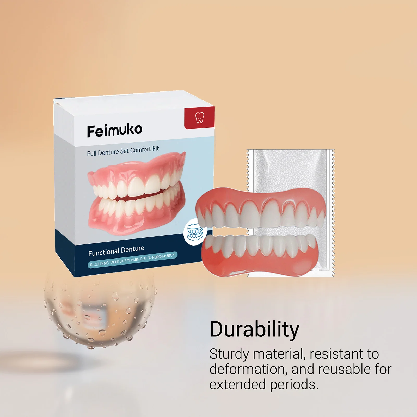 Cosmetic Teeth Kit, Comfortable, Natural Realistic Veneers, Reusable & Lightweight, Snug‑Fit, Easy‑to‑Wear Oral Beauty Accessory
