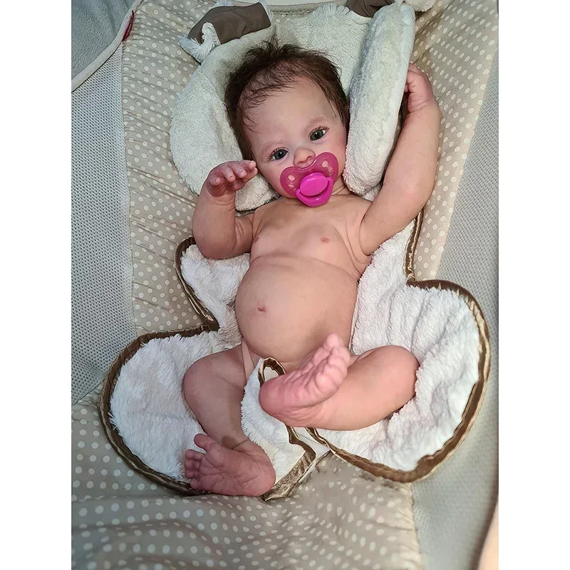 50cm vinile per tutto il corpo Reborn Baby Doll prato neonato taglia immagine reale fatto a mano mano-radice capelli vene visibili