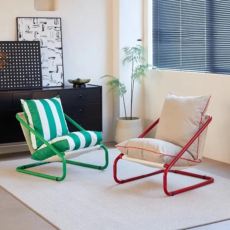 Armchair Household Small Apartment Living Room Balcony Reading Lazy Sofa Striped Leisure Single Chair