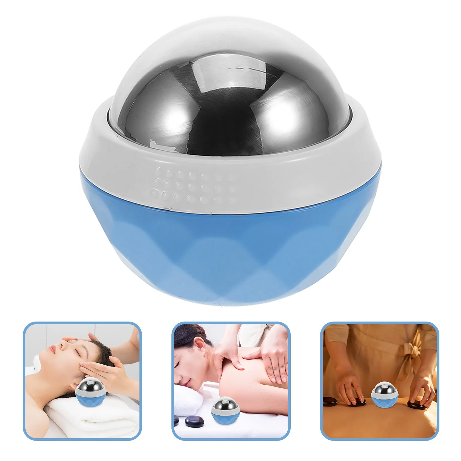 

Ручной массажный ролик из нержавеющей стали с шариками для расслабления мышц, массажа тела и лица, восстановления после тренировок