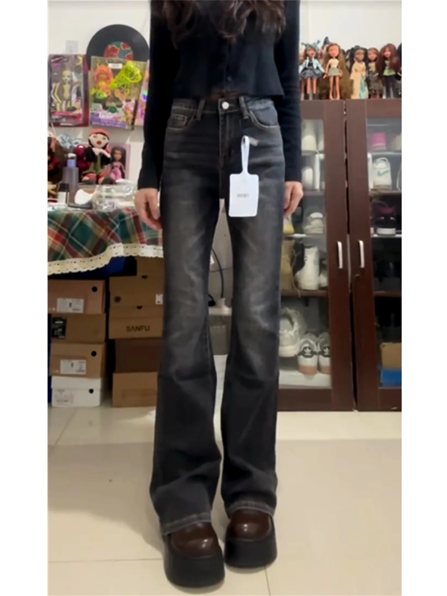 

Джинсы скинни с удлиненной низкой талией для высоких женщин, осенне-зимний стиль, повседневные, из мягкого хлопка, облегающие, буткат