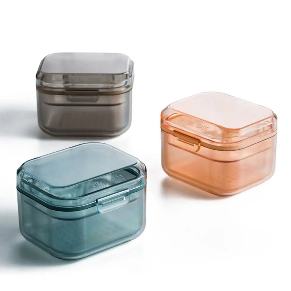 Orthodontic Retainer Sealed Cleaning Box Oral Teeth Braces Box False Teeth Storage Box Dental Storage Case Denture Bath Box