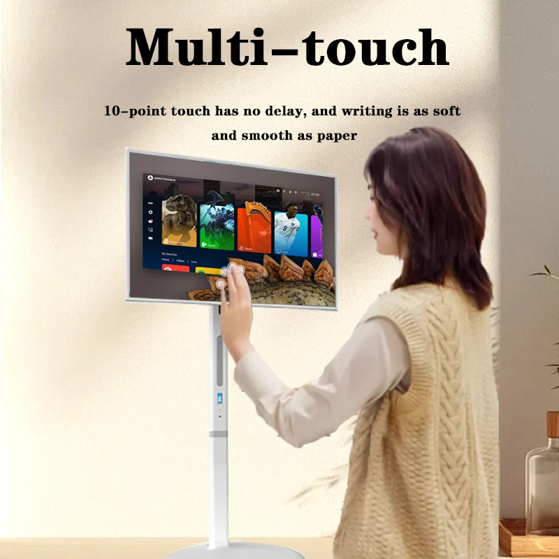 Monitor LCD de tela de toque interativa sem fio Android de chão Monitor de TV Android inteligente de 32 polegadas