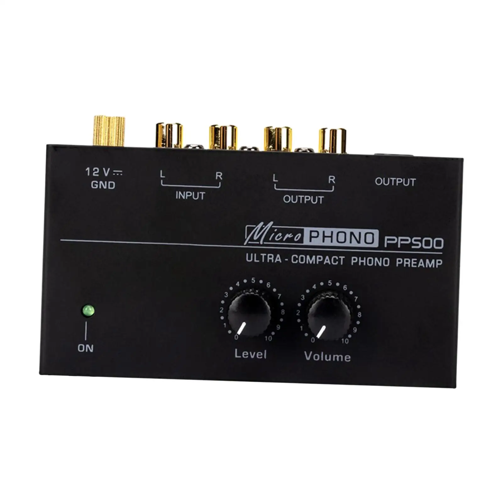 Mini-Phono-Plattenspieler-Vorverstärker Geräuscharmer Kompakt-Gleichstrom 12V Mini-Stereo-Audio-Vorverstärker Plattenspieler-Vorverstärker für Lautsprecher Computer