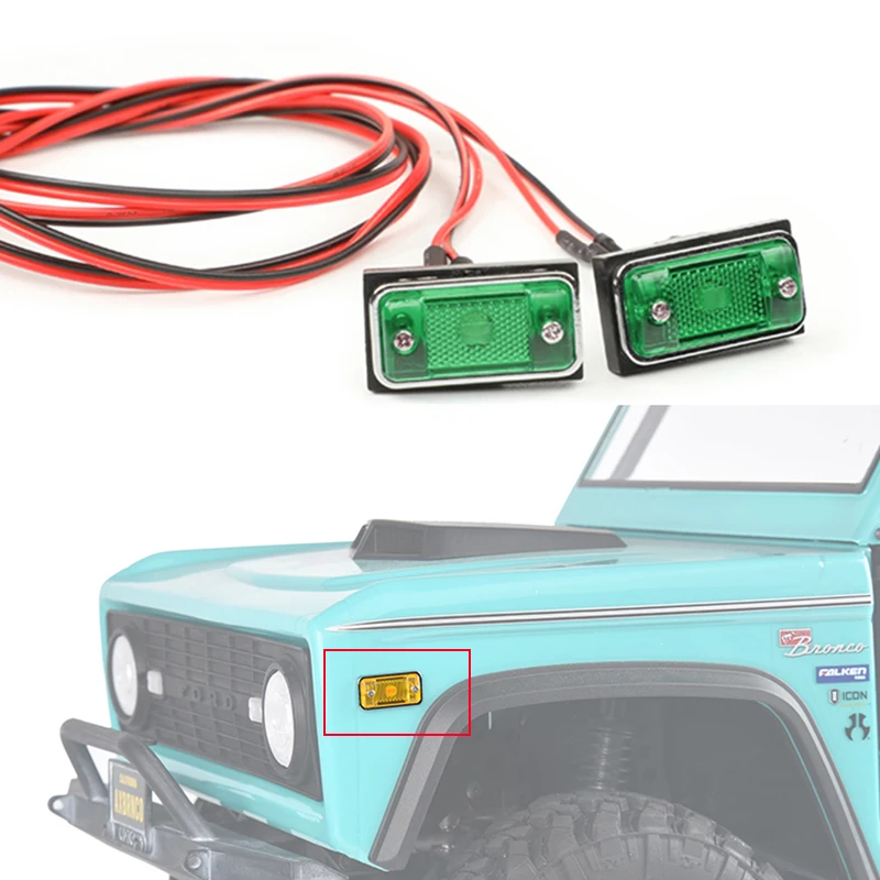 LED 2 Simulation Turn Signal Side Lights for 1/10 RC Crawler Car Traxxas  TRX4 Defender AXIAL SCX10 RC4WD RTG KM Accessories