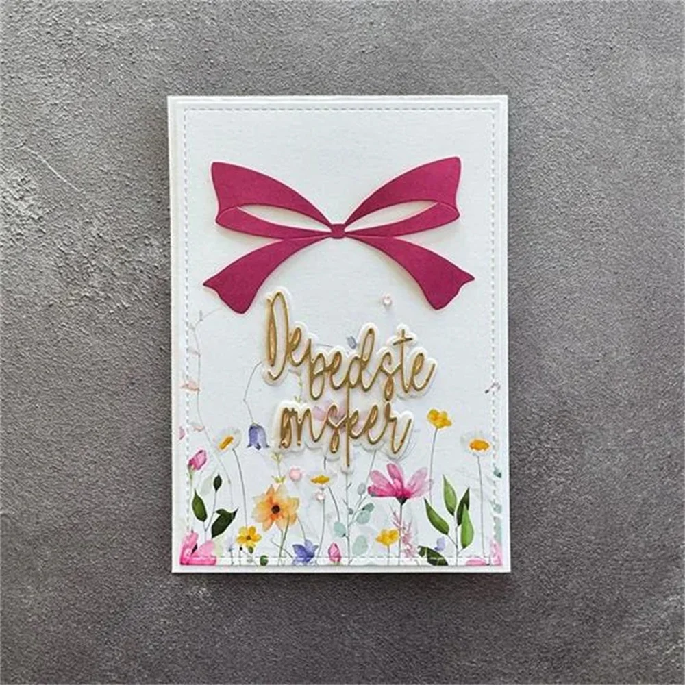 June Big Blooms Sentiments Big Bow Metal Cutting Dies Stamps Stencil Hot Foil Scrapbooking Album Decoration Craft for DIY Card