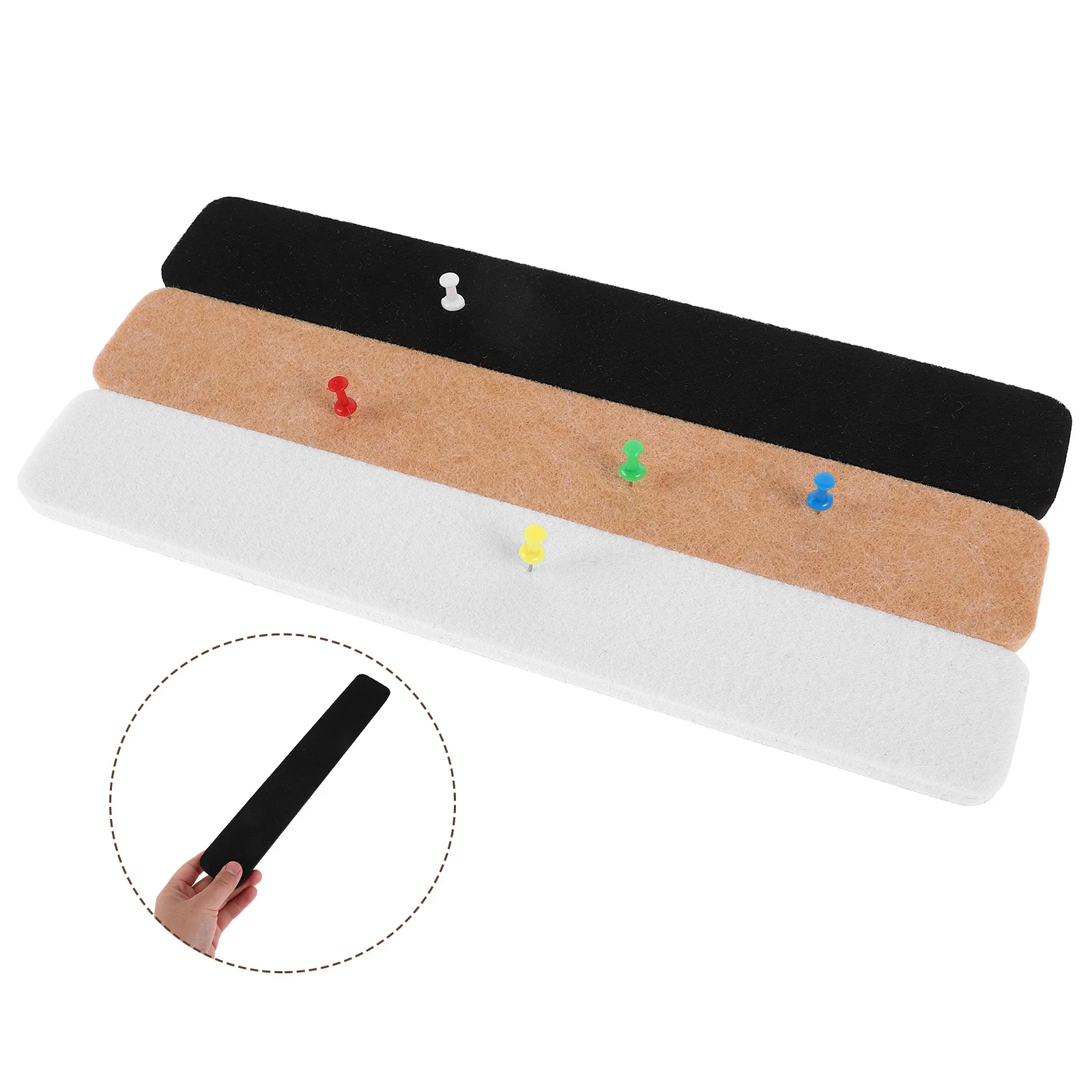 

1Set Felt Bulletin Strips Memo Board Office Supplies Notice Board Push Pins Sticky Bulletin Strips Message Display
