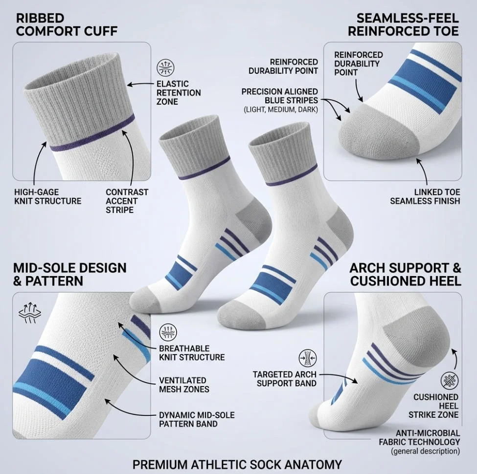 Women's socks for spring and summer, thin, breathable, odor proof, mid tube, striped, contrasting cotton socks