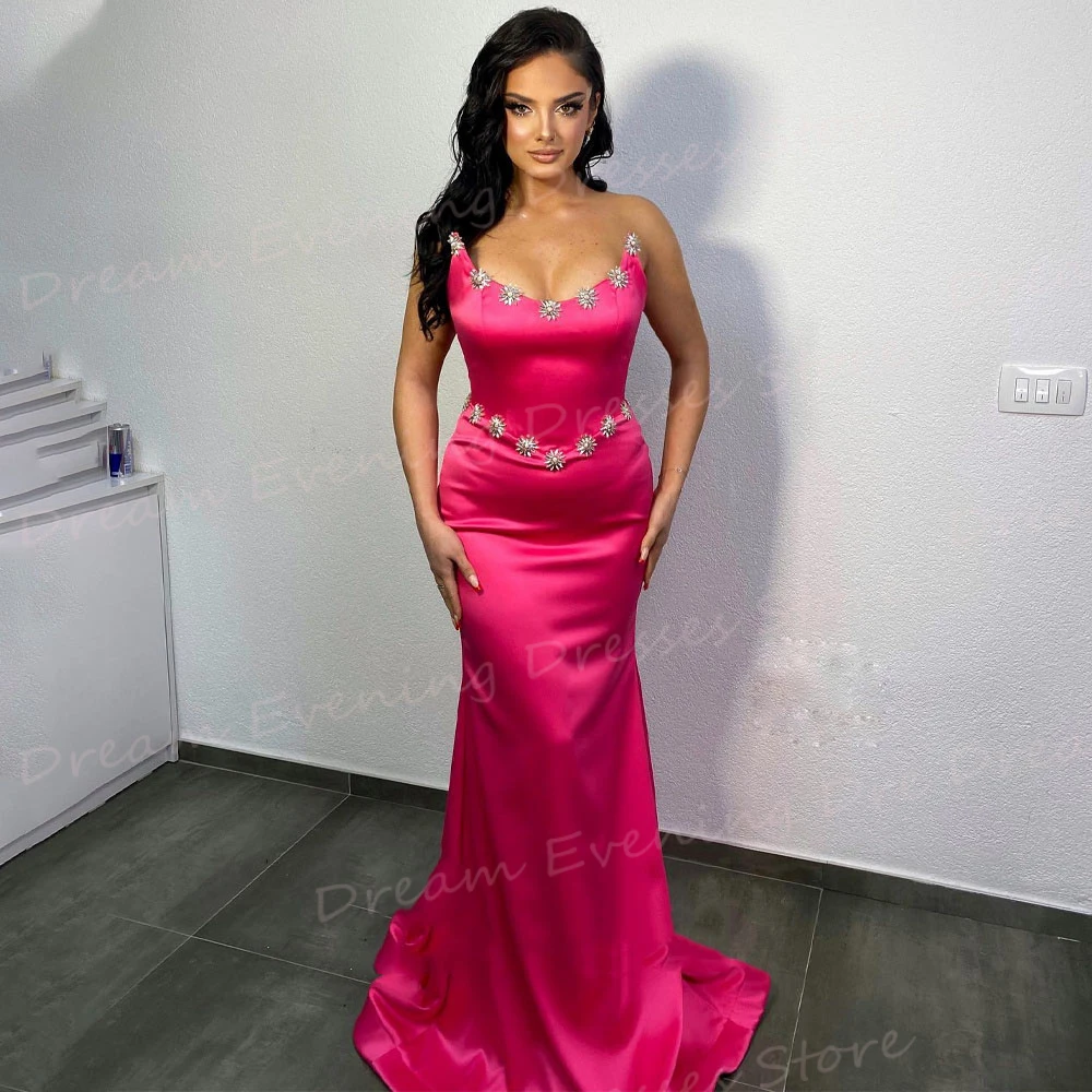 Gaun malam wanita cantik putri duyung Modern klasik gaun Prom tanpa lengan tanpa tali elegan gaun acara Formal Vestido De Noche