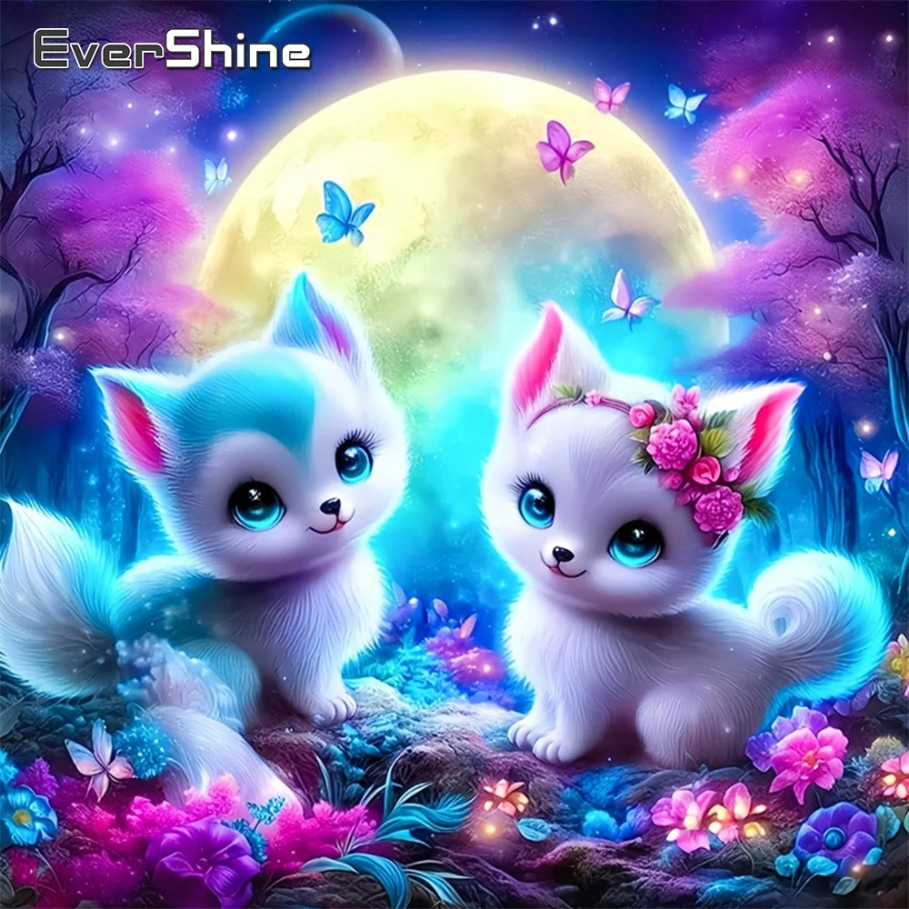 

Алмазная вышивка Evershine: Картина с лисой и цветами сакуры, полная квадратная выкладка стразами, алмазная мозаика, подарок для ребенка