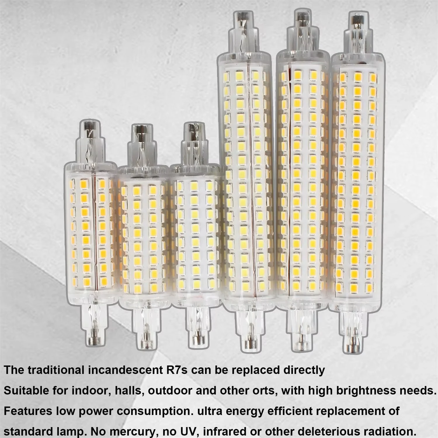 2X J78 J118 R7s LED Flood Light Brightness Replace Halogen White Bulbs 118MM 78MM Lamp Mini 110v Chip Bulb Long Tube 16W 360 12W