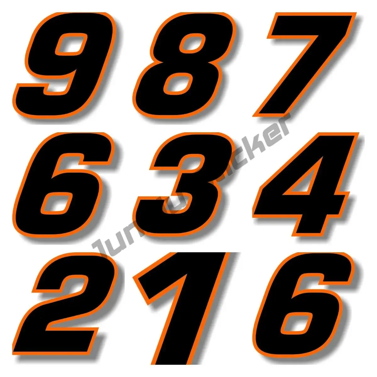 

Number 0 1 2 3 4 5 6 7 8 9 Car Sticker Racing Decals With Custom Sliced Font Style Car Motor Bike Truck Helmet Decal