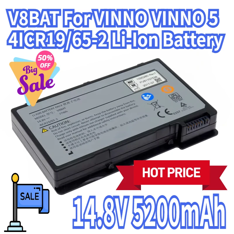 

14.8V 5200mah V8BAT For VINNO VINNO 5 4ICR19/65-2 Li-Ion Battery