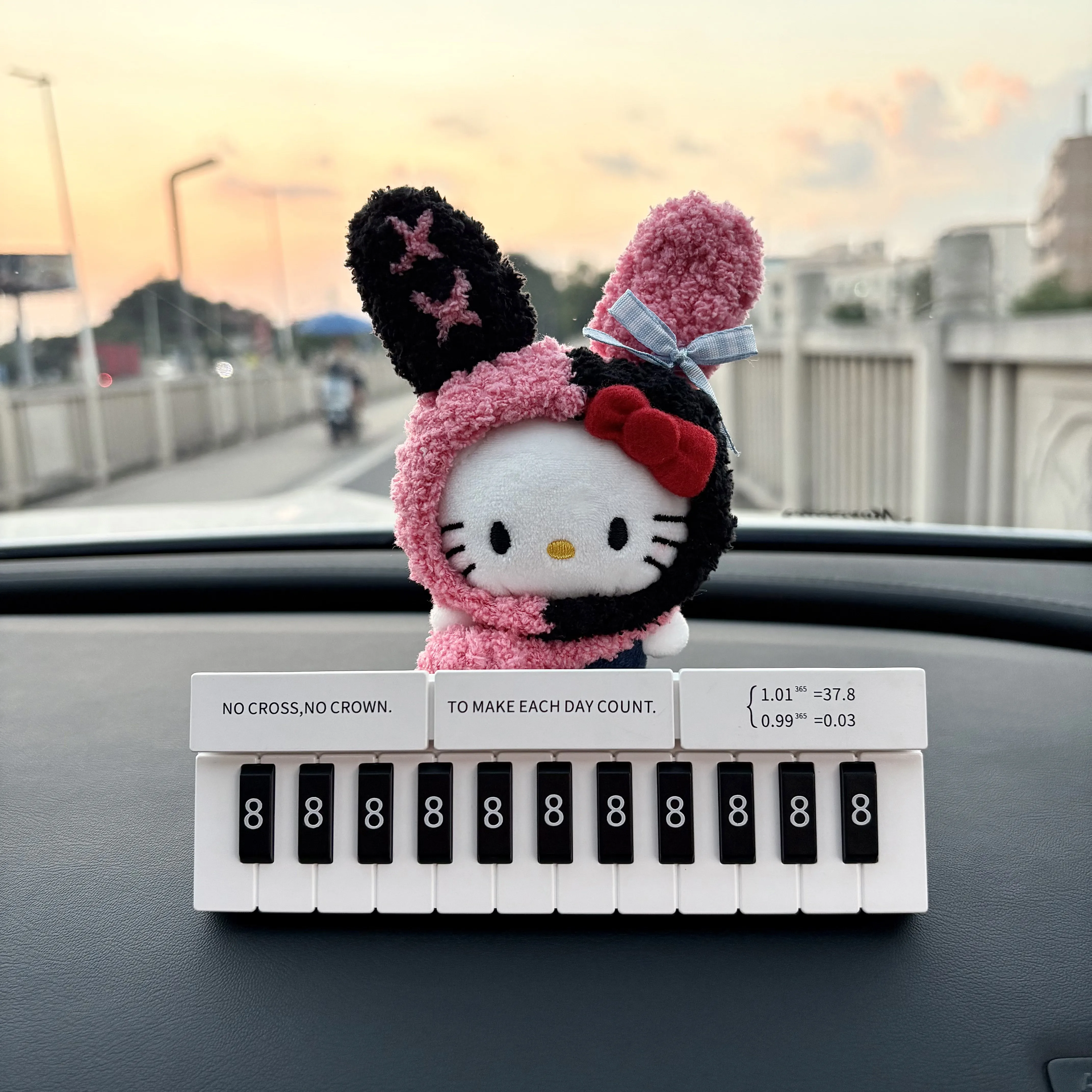 Hello Kitty Temporary Parking Sign Car Moving Number Plate Creative Temporary Parking Sign, Car Decoration