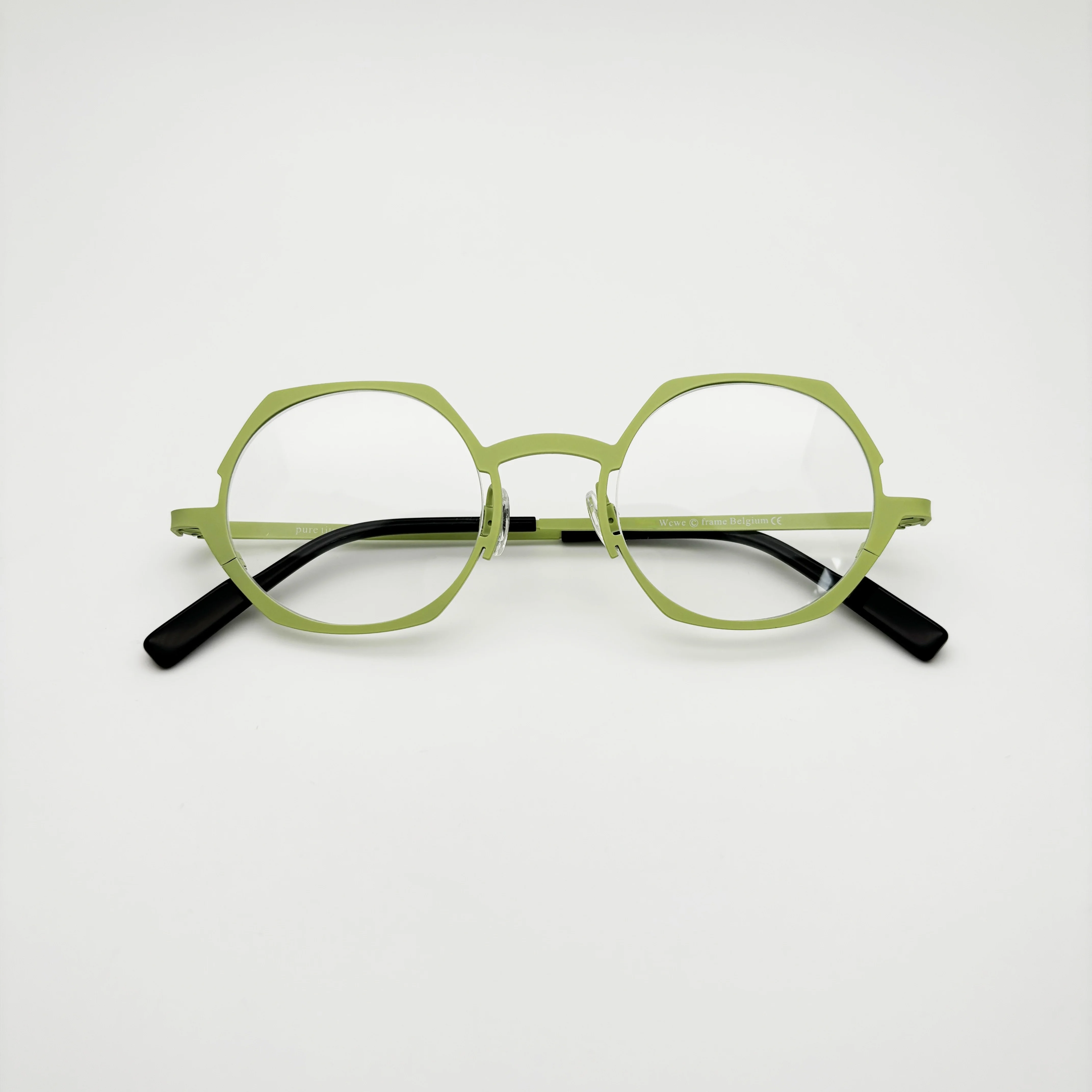 Wcwe Belight Optical Belgium Geometry Irregular Shape Titanium Eyewear Spectacle Frame Men Women Eyeglasses
